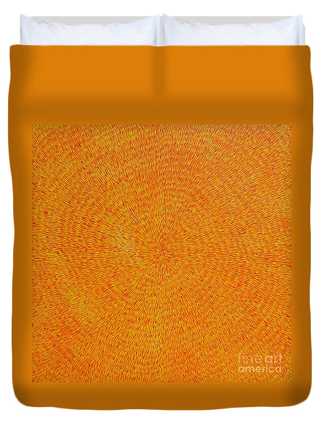 Radiation Duvet Cover featuring the painting Su Gaia Fire by Dean Triolo