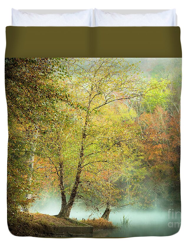 Forest Duvet Cover featuring the photograph Sublime Mist by Iris Greenwell