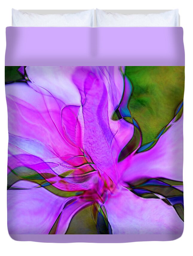 Flower Duvet Cover featuring the digital art Sugar Magnolia by Lynellen Nielsen