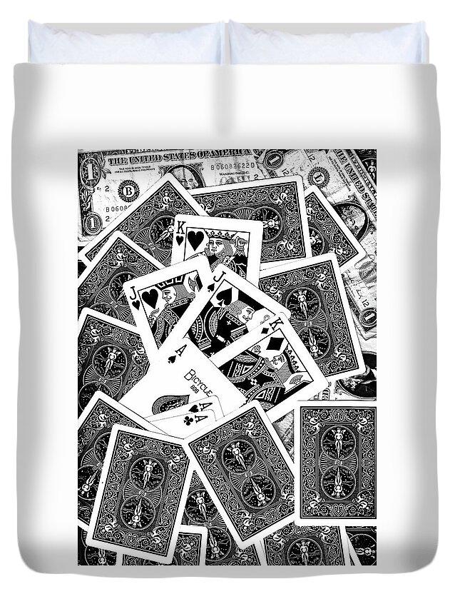  Duvet Cover featuring the photograph Suicide Kingand Friends by Brian Sereda