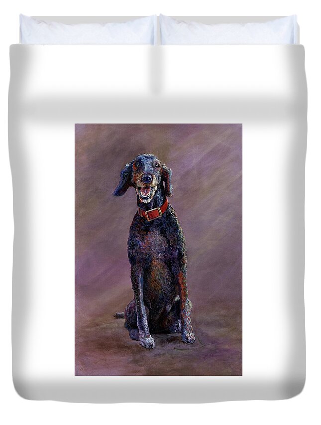Pet Duvet Cover featuring the painting Suki by Susan Hensel