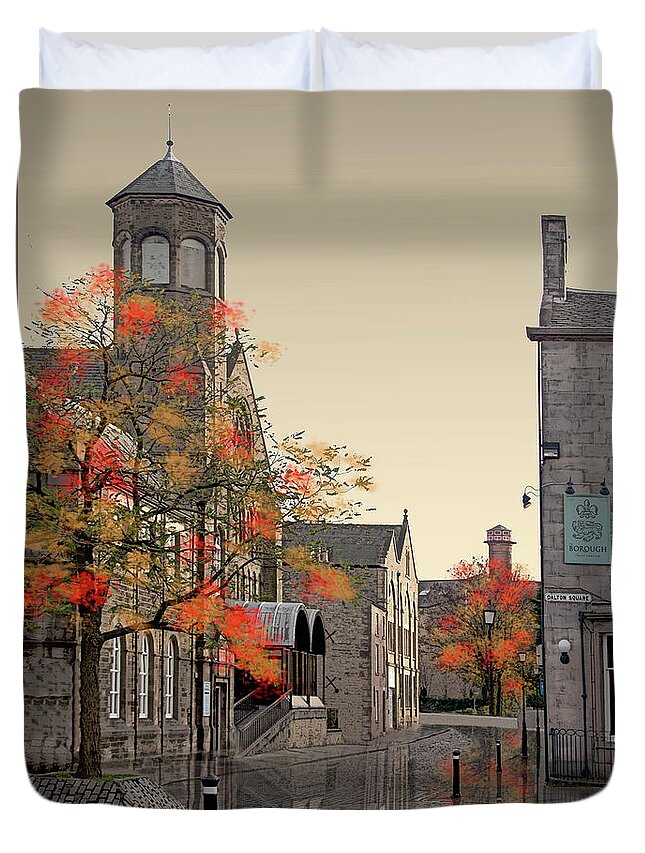 Lancaster Duvet Cover featuring the digital art Sulyard Street From Dalton Square mini by Joe Tamassy