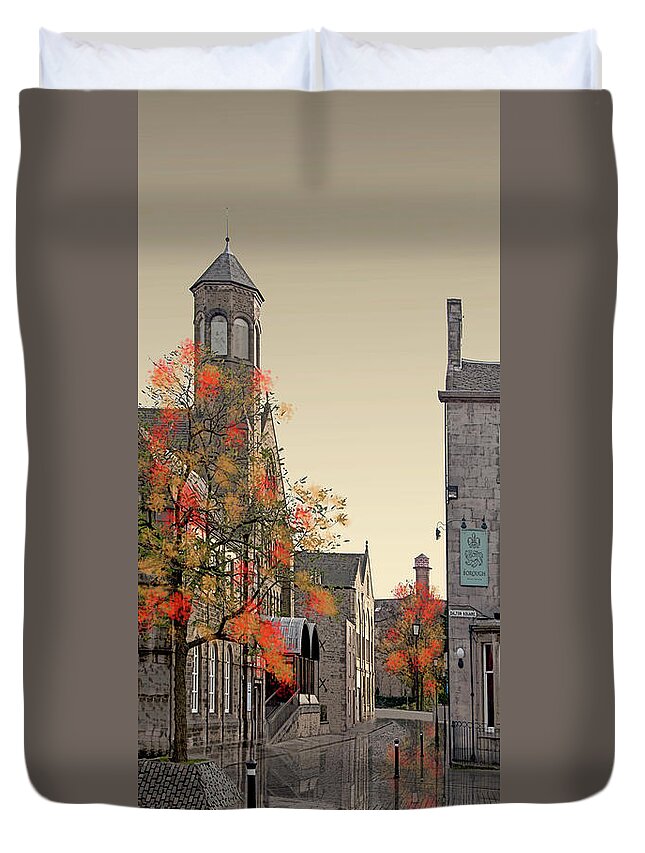 Lancaster Duvet Cover featuring the digital art Sulyard Street from Dalton Square by Joe Tamassy