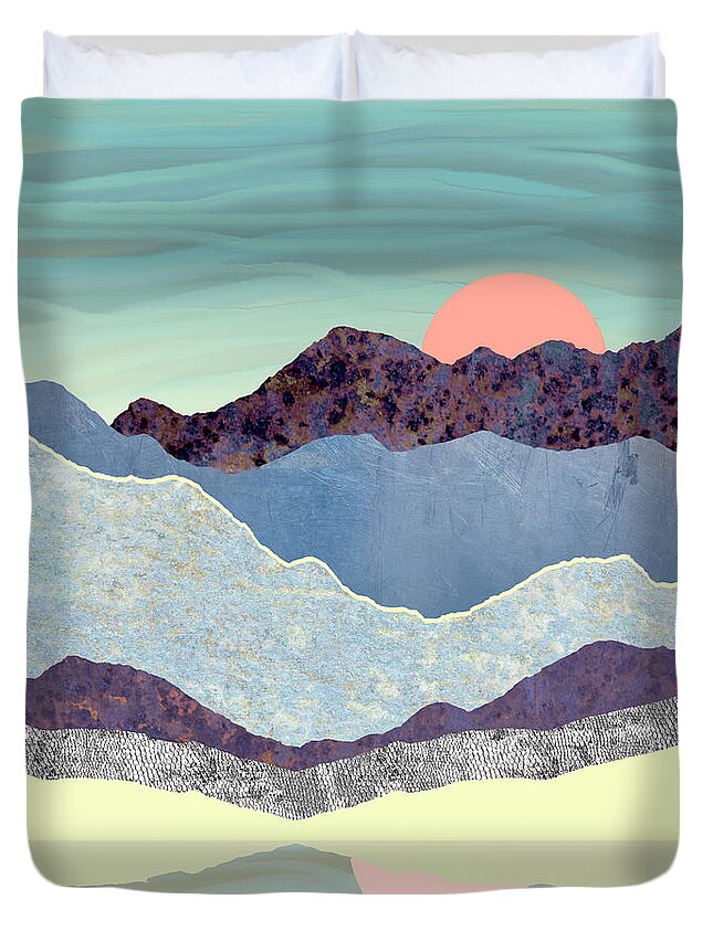 Summer Duvet Cover featuring the digital art Summer Dawn by Spacefrog Designs