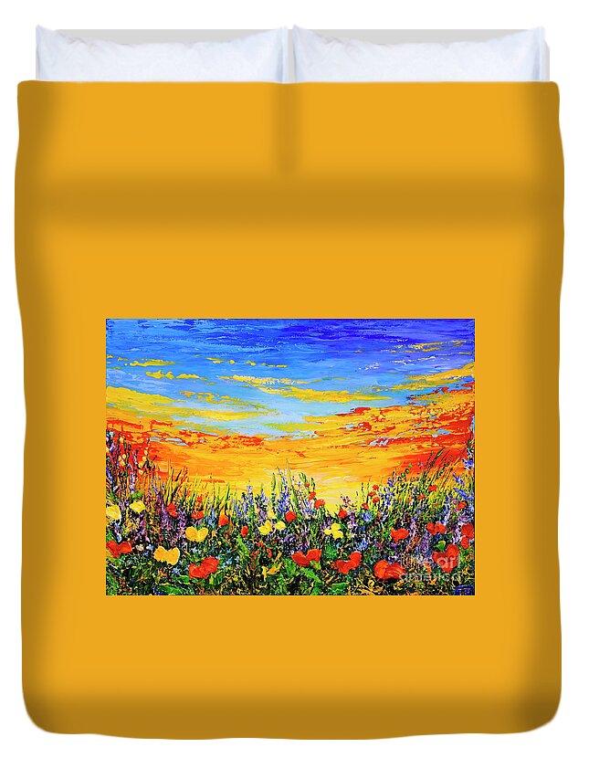 Poppies Duvet Cover featuring the painting Summer Dream by Teresa Wegrzyn