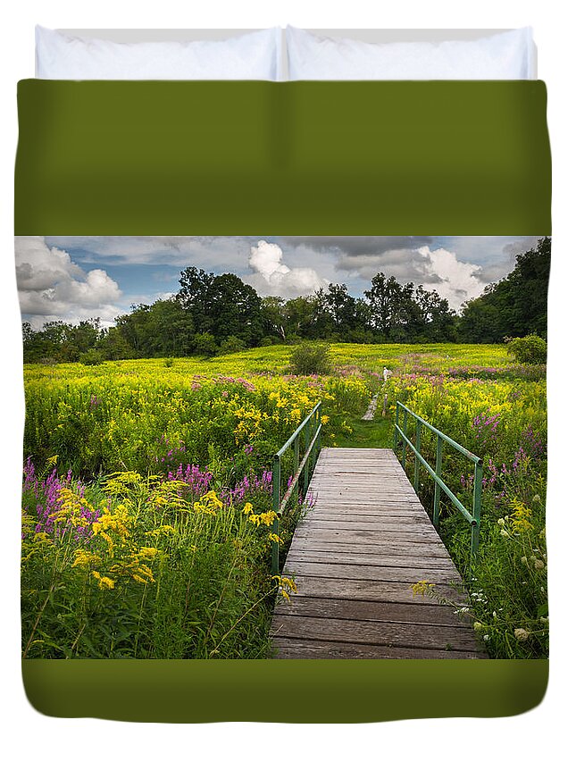 Wildflowers Duvet Cover featuring the photograph Summer Field of Wildflowers by Bill Wakeley