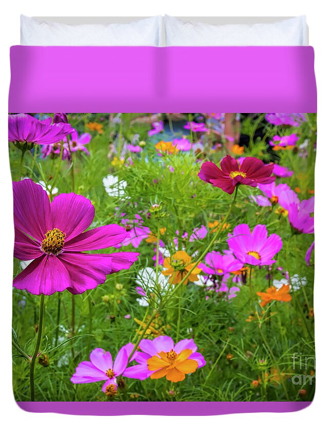 Flower Garden Duvet Cover featuring the photograph Summer Flower Garden by Barbara Bowen