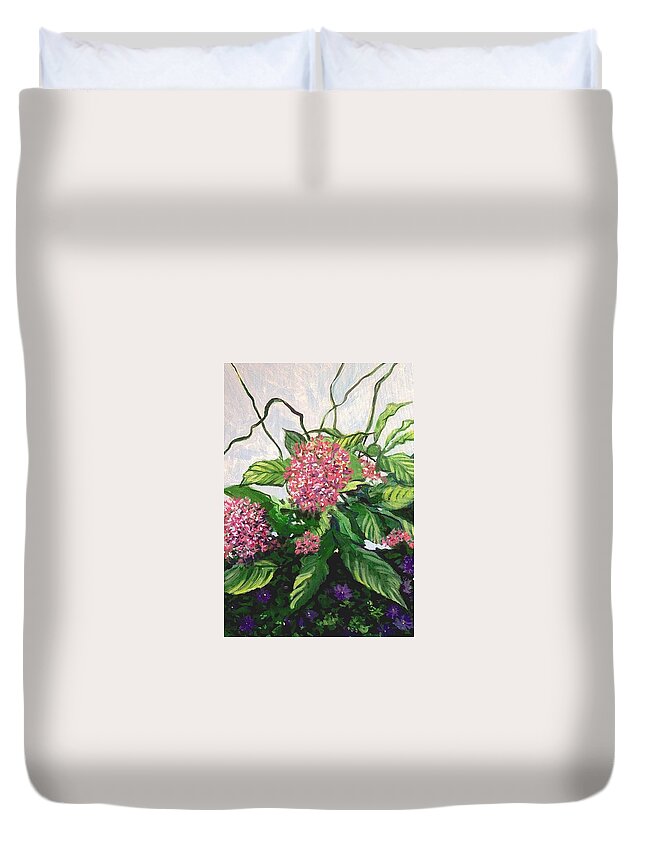 Flowers Duvet Cover featuring the painting Summer Flowers 2 by Jeanette Jarmon