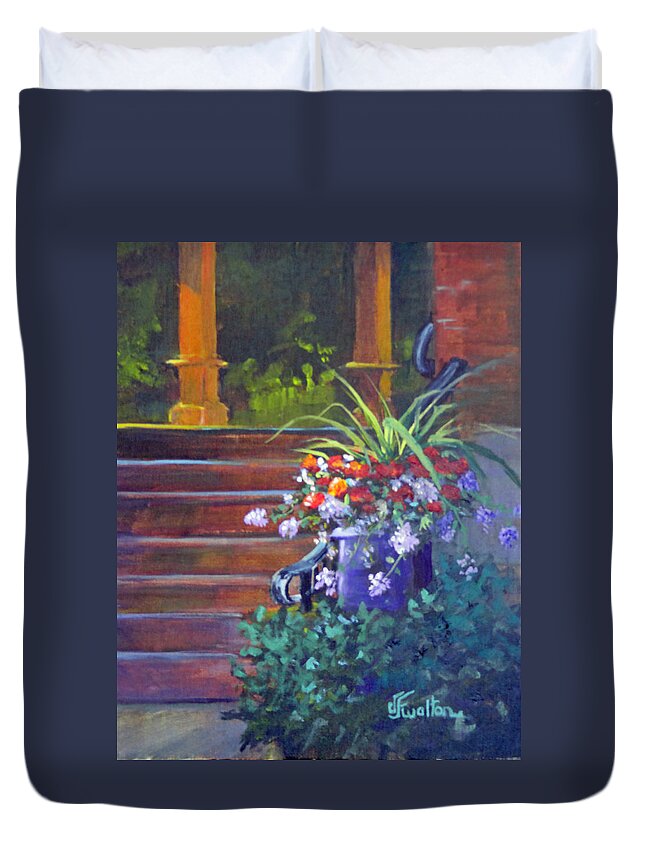 Summer Duvet Cover featuring the painting Summer Flowers by Judy Fischer Walton