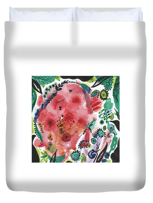 Summer Duvet Cover featuring the painting Summer Garden by Susan Wright