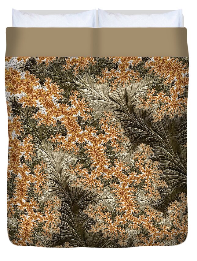 Abstract Duvet Cover featuring the digital art Summer Gold by Michele A Loftus