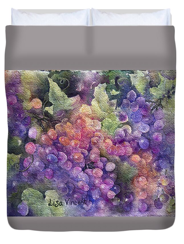 Giclee Duvet Cover featuring the painting Summer Harvest by Lisa Vincent