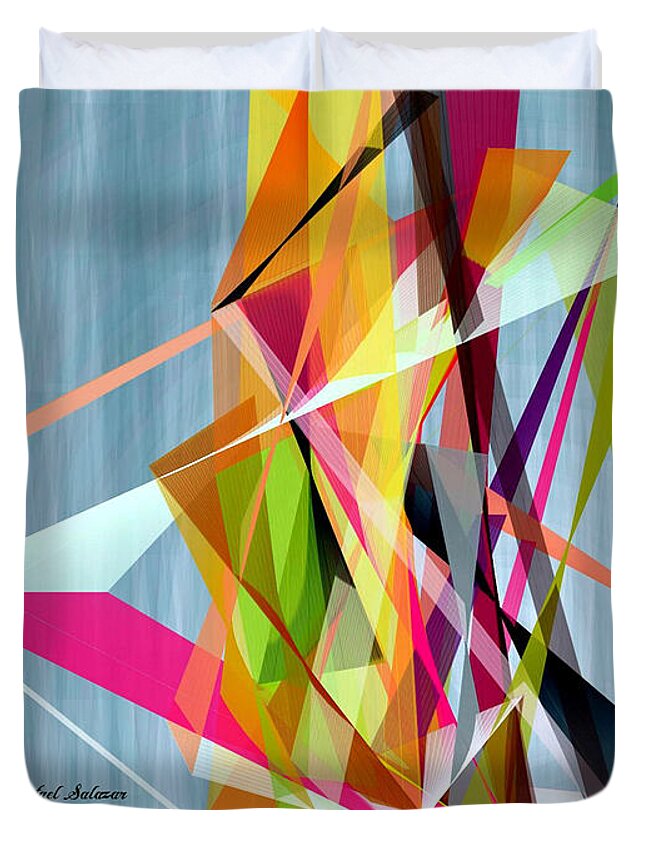 Rafael Salazar Duvet Cover featuring the digital art Summer by Rafael Salazar