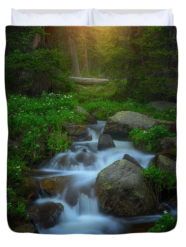 Stream Duvet Cover featuring the photograph Summer Stream by Darren White