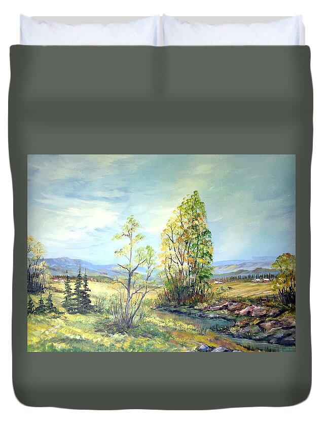 Summer Paint Duvet Cover featuring the painting Summer Time by Dorothy Maier