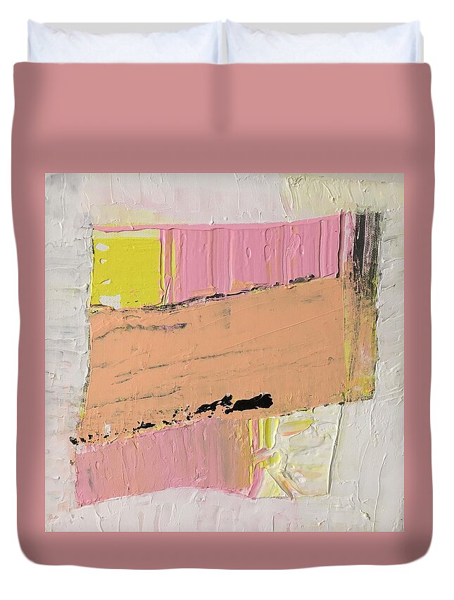 Pink Duvet Cover featuring the painting Veracity by Dave Love