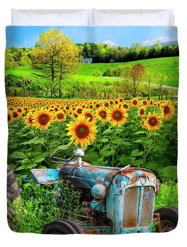 Appalachia Duvet Cover featuring the photograph Summertime Gold and Blue by Debra and Dave Vanderlaan