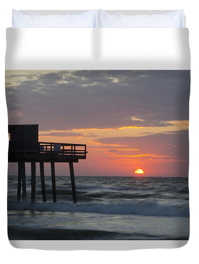 Summertime Duvet Cover featuring the photograph Summertime in Avalon New Jersey by Bill Cannon