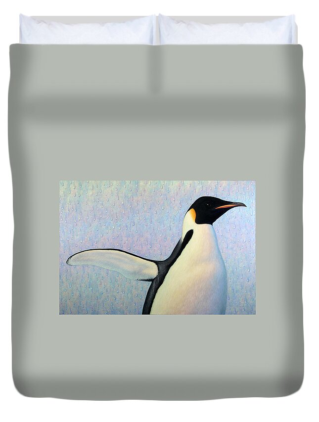 Penguin Duvet Cover featuring the painting Summertime by James W Johnson