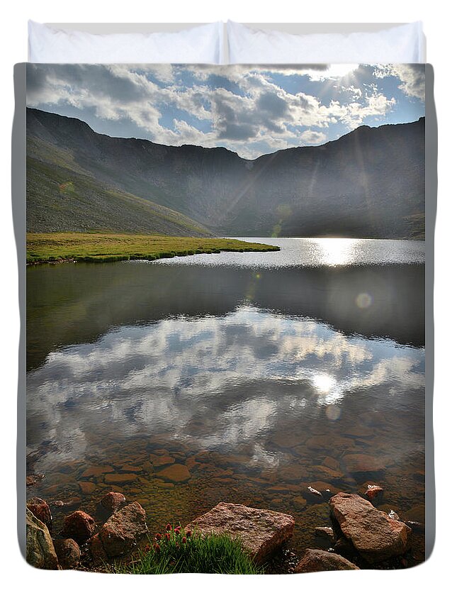 Mt. Evans Duvet Cover featuring the photograph Summit Lake Sunset Along Mt. Evans Highway by Ray Mathis