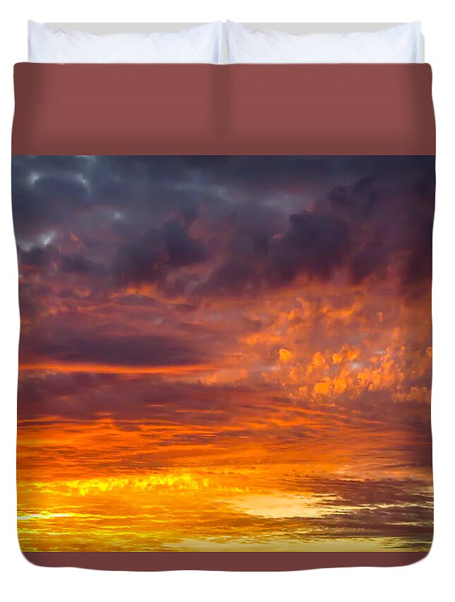 Sunrise Duvet Cover featuring the photograph Summmer Sky by Robert Caddy