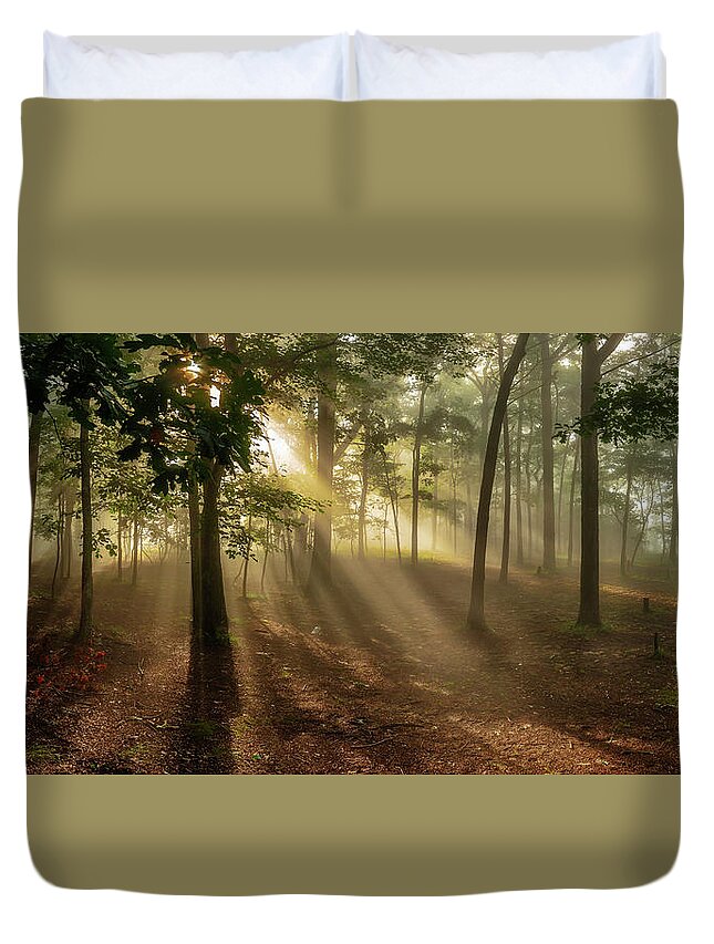 Home Duvet Cover featuring the photograph Sun and Clouds by Norman Peay