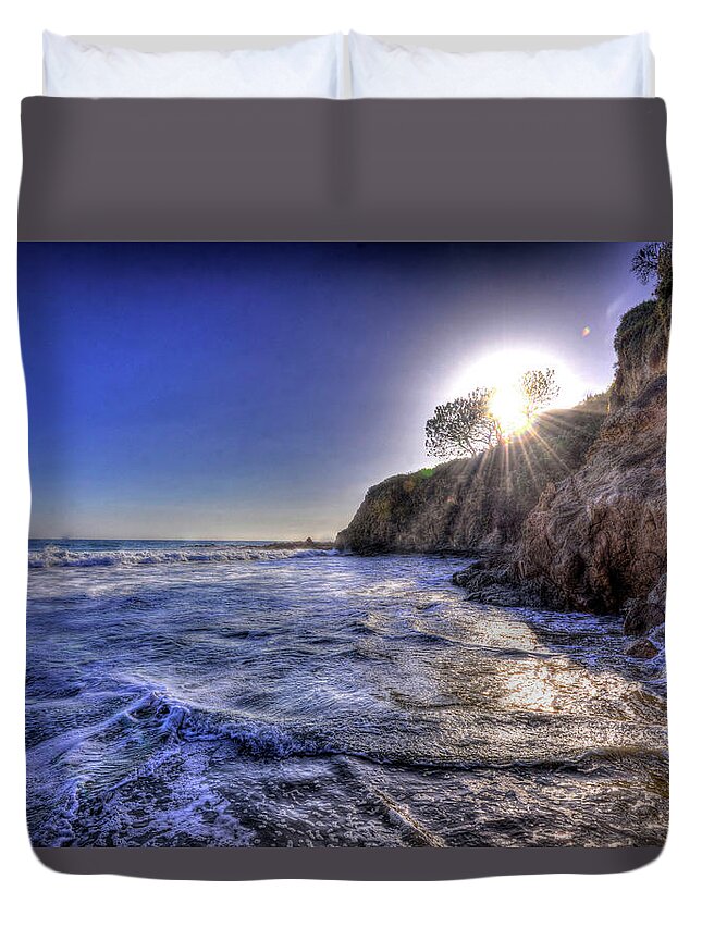 Landscape Duvet Cover featuring the photograph Sun and Sea by Matt Swinden
