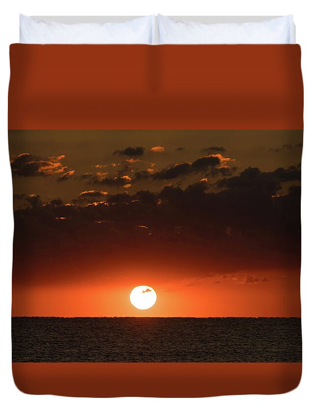Florida Duvet Cover featuring the photograph Sun Ball Sunrise Delray Beach Florida by Lawrence S Richardson Jr