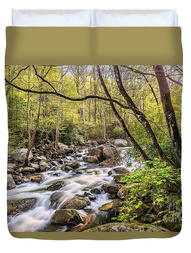 Greenbriar Duvet Cover featuring the photograph Sun Bathed by Anthony Heflin