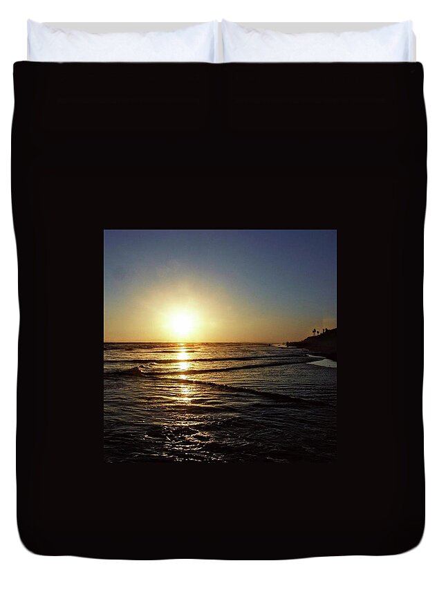Dog Beach Duvet Cover featuring the photograph Sun Dance #1 by Leah McPhail