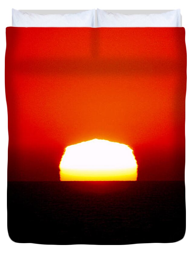 Sunset Duvet Cover featuring the photograph Sun Dipping by Mark Jackson