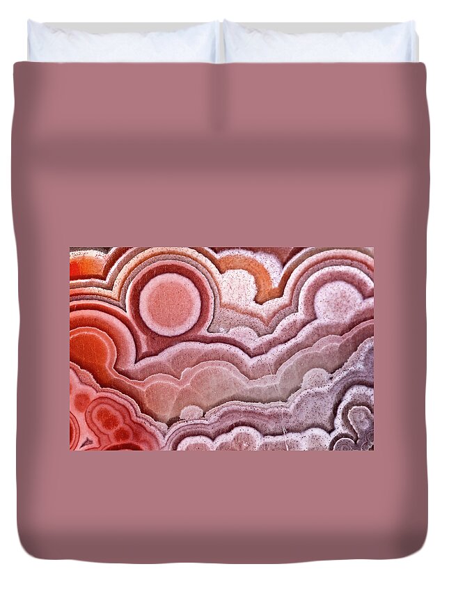 Red Laguna Lace Agate Duvet Cover featuring the photograph Sun in the Clouds by Onyonet Photo studios