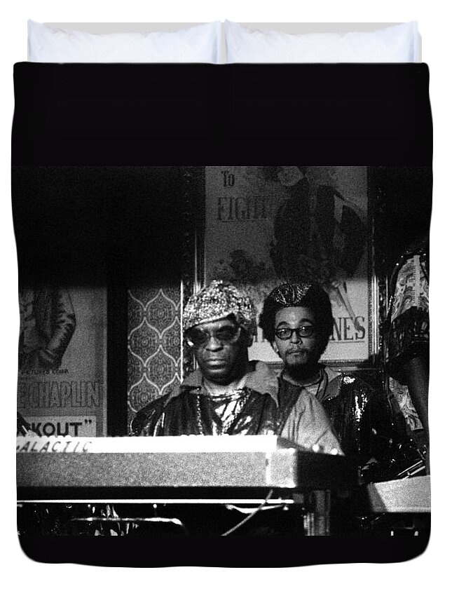 Jazz Duvet Cover featuring the photograph Sun Ra Arkestra at the Red Garter 1970 NYC 8 by Lee Santa