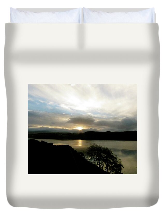 Morning Sky Duvet Cover featuring the photograph Sun Rise by Azthet Photography