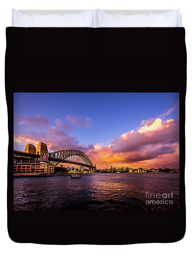 Water Duvet Cover featuring the photograph Sun Up by Perry Webster