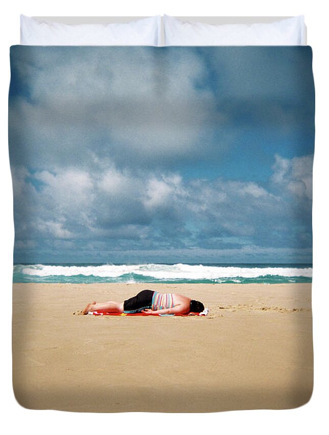 Surfing Duvet Cover featuring the photograph Sunbather by Nik West