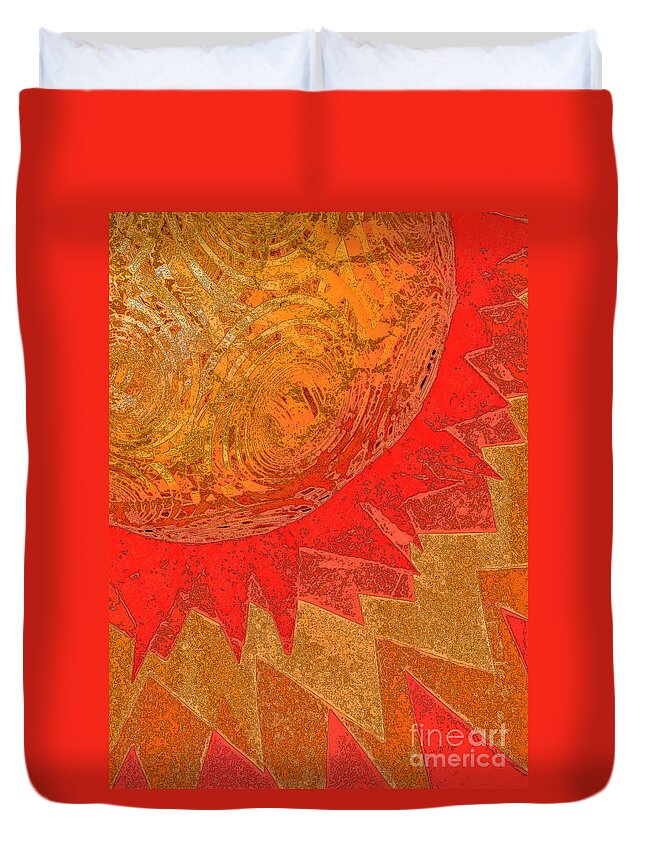  Duvet Cover featuring the mixed media Sunburst by jammer and jrr by First Star Art