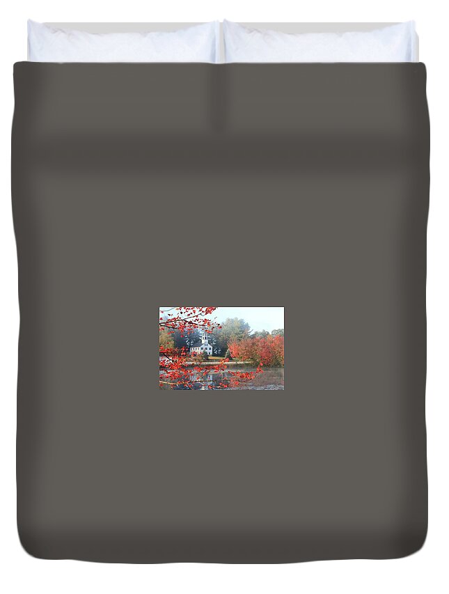 New England Duvet Cover featuring the photograph Sunday Morning by Carolyn Mickulas