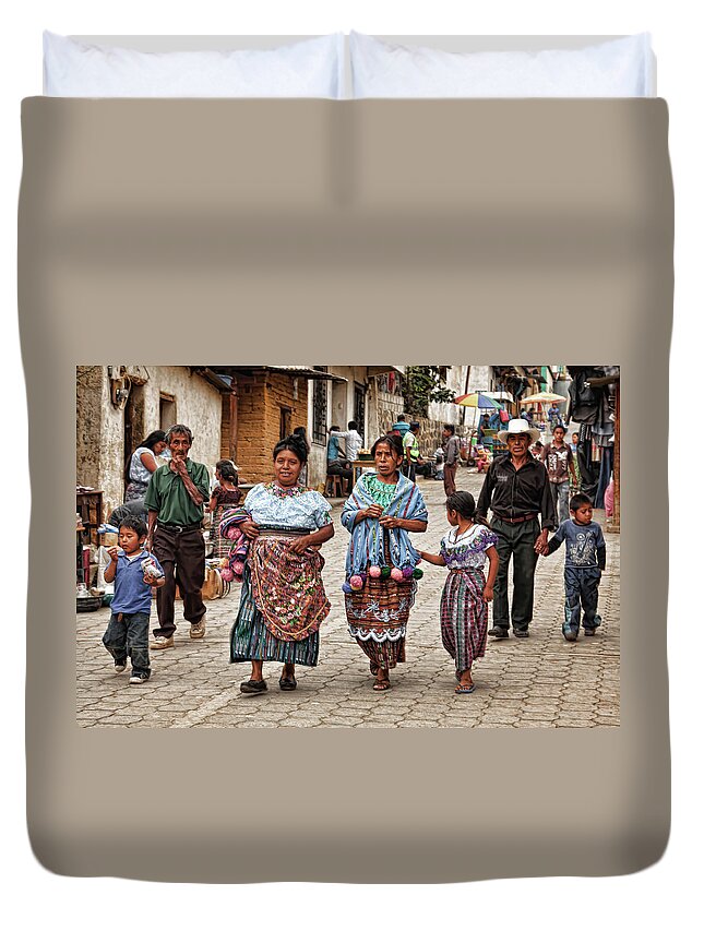 Guatemala Duvet Cover featuring the photograph Sunday morning in Guatemala by Tatiana Travelways