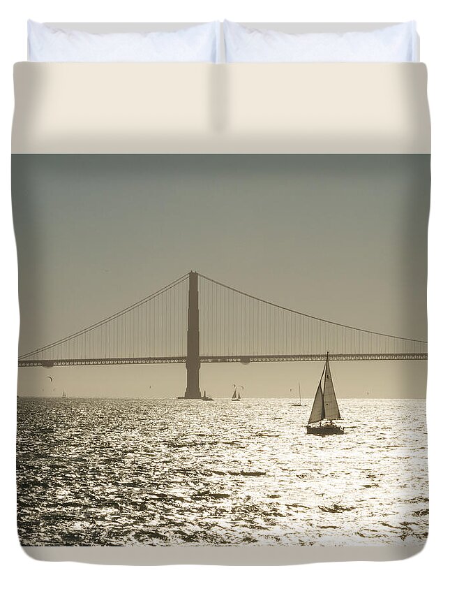 Sunday Sailling Duvet Cover featuring the photograph Sunday Sailing by Bonnie Follett