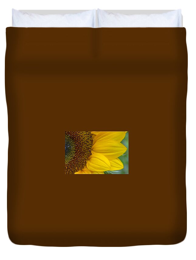 Flower Duvet Cover featuring the photograph Sunflower Closeup by Allen Nice-Webb
