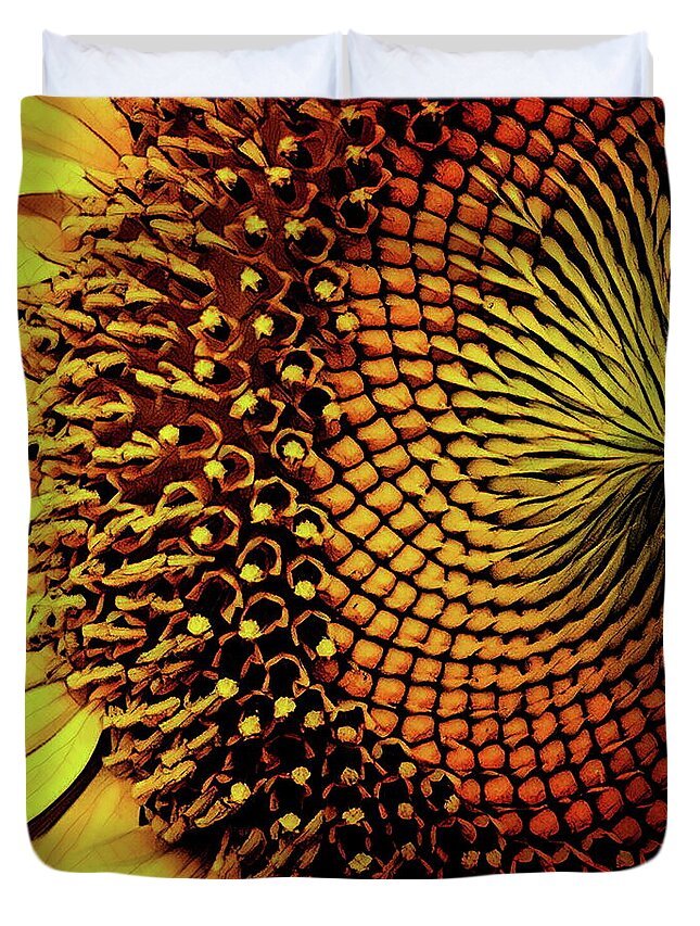 Sunflower Duvet Cover featuring the photograph Sunflower Head by Russ Harris
