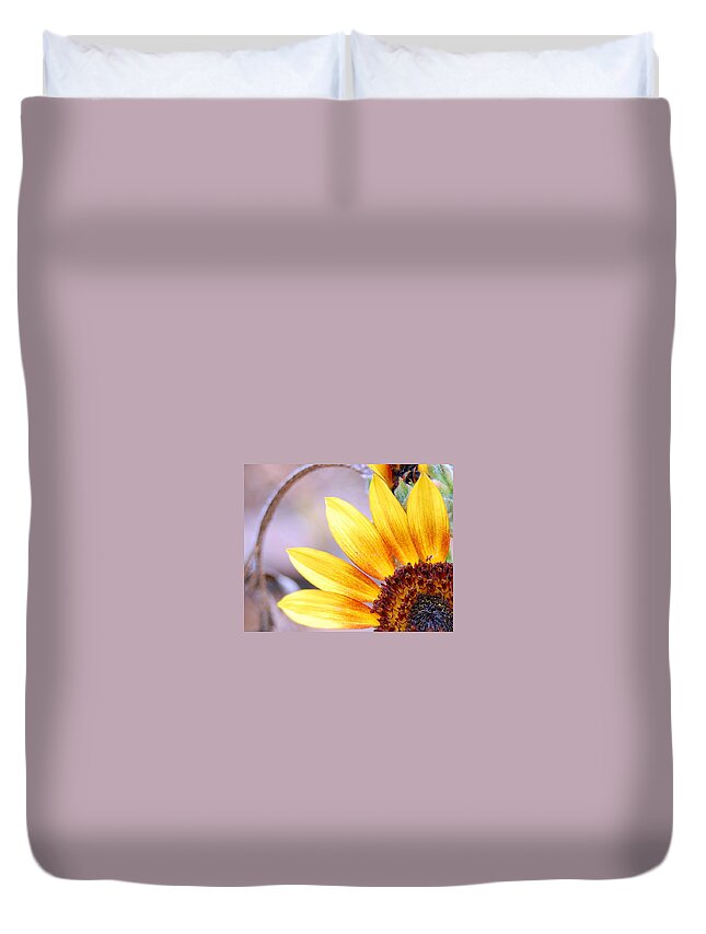 Sunflower Duvet Cover featuring the photograph Sunflower Perspective by Amy Fose