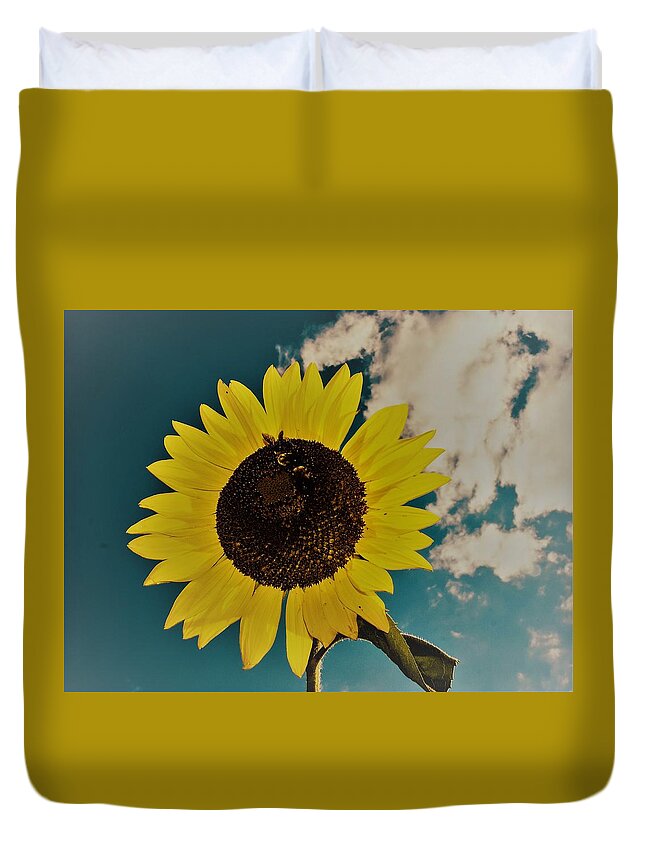 Sun Duvet Cover featuring the photograph Sunflower by Randy Sylvia