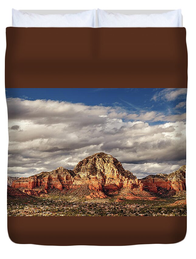 Sunlight Duvet Cover featuring the photograph Sunlight On Sedona by James Eddy