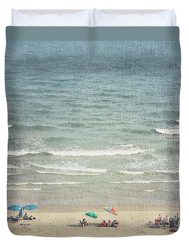 Photography Duvet Cover featuring the photograph Sunny Day at North Myrtle Beach by Melissa D Johnston