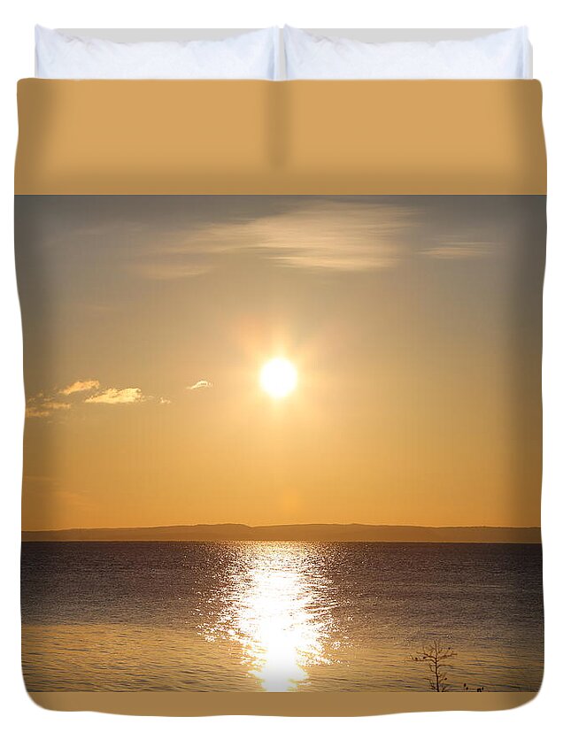 Waterfront Duvet Cover featuring the digital art Sunny day by the Oslo Fjords. by Jeanette Rode Dybdahl