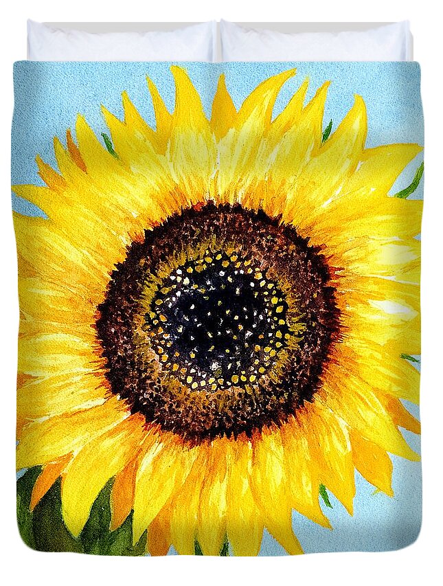Sunflower Duvet Cover featuring the painting Sunny by Marlene Schwartz Massey