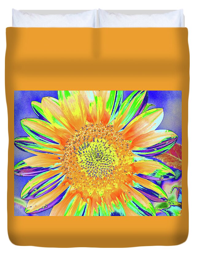 Sunflowers Duvet Cover featuring the photograph Sunrazzler by Cris Fulton