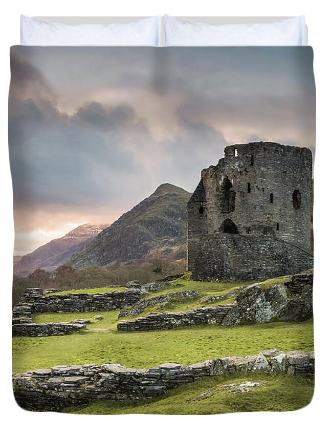 Christinesmart Duvet Cover featuring the photograph Sunrise at Dolbadarn Castle by Christine Smart